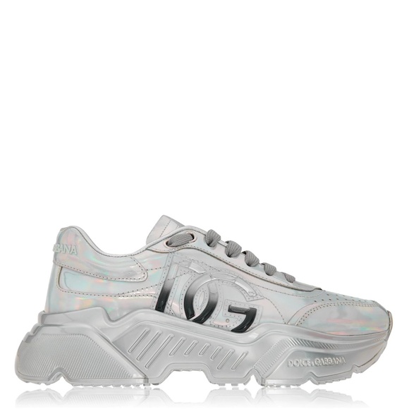 NBIB Givenchy Strobo calfskin Daymaster sneakers with DG logo Silver US 10 EU 40